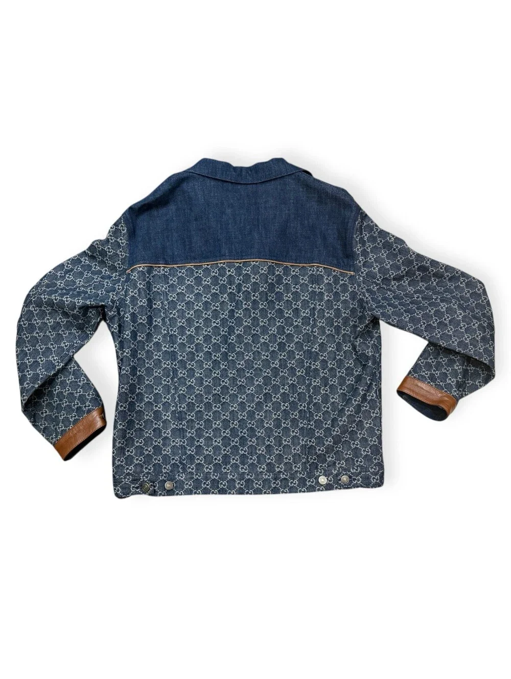 Gucci Eco Washed Organic GG Monogram Denim Jacket Size 48 Mens - NWT